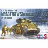 【35-048】1/35 アメリカ中戦車 M4A3(76)Wシャーマン 人形４体つき