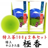 ギフト 贈答品 プレミアムブレンド 特上やぶきた茶 極香 100g 2袋 平箱入り